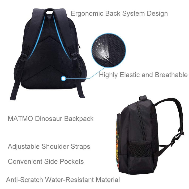MATMO Dinosaur Backpack Student Backpacks for Boys School Backpack Kids Bookbag (Dinosaur 6) - Image 3